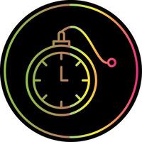 Pocket Watch Line Gradient Due Color Icon Design vector