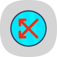 Split Flat Curve Icon Design vector
