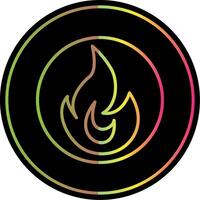 Fire Line Gradient Due Color Icon Design vector