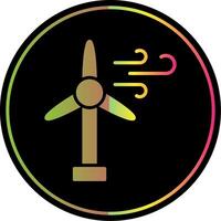 viento turbina glifo debido color icono diseño vector