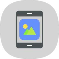 Mobile App Flat Curve Icon Design vector