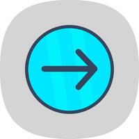 Right Arrow Flat Curve Icon Design vector