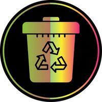 Recycle Bin Glyph Due Color Icon Design vector