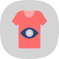 t camisa plano curva icono diseño vector