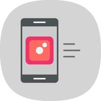 Mobile App Flat Curve Icon Design vector