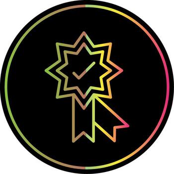 Badge Line Gradient Due Color Icon Design vector