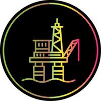 Drilling Rig Line Gradient Due Color Icon Design vector
