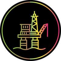 Drilling Rig Line Gradient Due Color Icon Design vector