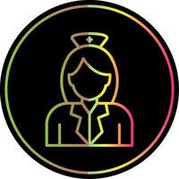 Nurse Line Gradient Due Color Icon Design vector