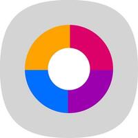 Color Wheel Flat Curve Icon Design vector