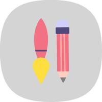 Writing Tool Flat Curve Icon Design vector