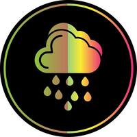 lluvia glifo debido color icono diseño vector