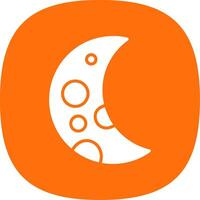 Crescent Moon Glyph Curve Icon Design vector