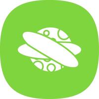 Planet Glyph Curve Icon Design vector