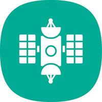 Hubble Space Telescope Glyph Curve Icon Design vector
