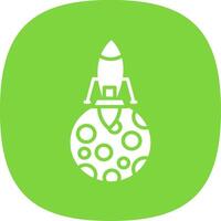 Moon Landing Glyph Curve Icon Design vector