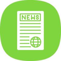 Noticias reporte glifo curva icono diseño vector