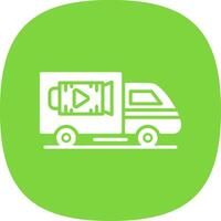 Lorry Glyph Curve Icon Design vector