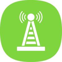 Radio Tower Glyph Curve Icon Design vector