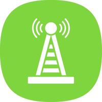 Radio Tower Glyph Curve Icon Design vector