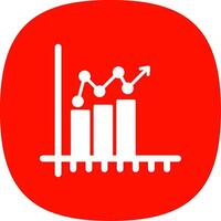 Bar Chart Glyph Curve Icon Design vector