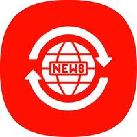 News Report Glyph Curve Icon Design vector