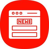 Noticias alimentar glifo curva icono diseño vector