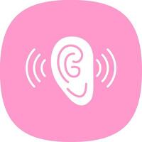 escuchando glifo curva icono diseño vector