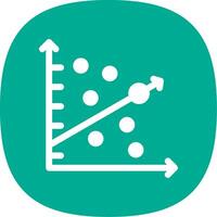 Scatter Graph Glyph Curve Icon Design vector