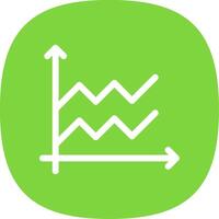 Area Graph Glyph Curve Icon Design vector