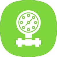 Pressure Gauge Glyph Curve Icon Design vector