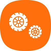 Tires Glyph Curve Icon Design vector