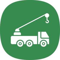 Crane Truck Glyph Curve Icon Design vector