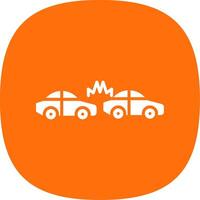 Car Crash Glyph Curve Icon Design vector