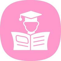 Student Glyph Curve Icon Design vector