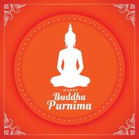 happy buddha purnima religious background for spiritual faith vector