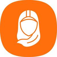 Hijab Glyph Curve Icon Design vector