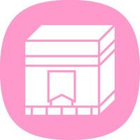 Kaaba Glyph Curve Icon Design vector