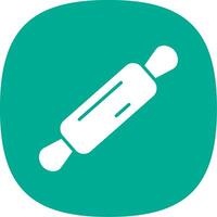 Rolling Pin Glyph Curve Icon Design vector