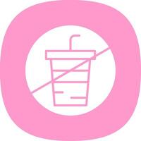 No Drink Glyph Curve Icon Design vector