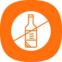 No alcohol glifo curva icono diseño vector