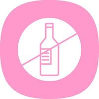 No Alcohol Glyph Curve Icon Design vector