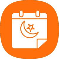 Calendar Glyph Curve Icon Design vector