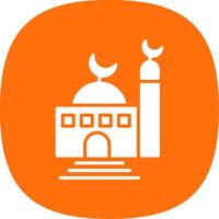 Mosque Glyph Curve Icon Design vector