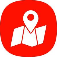 Map Pointer Glyph Curve Icon Design vector
