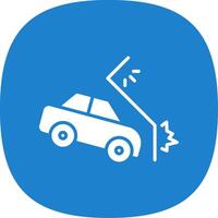 Car Crash Glyph Curve Icon Design vector