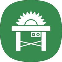 Table Saw Glyph Curve Icon Design vector