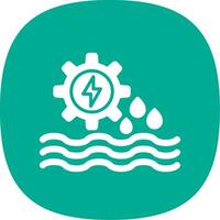 Hydro Power Glyph Curve Icon Design vector