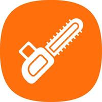 Chainsaw Glyph Curve Icon Design vector