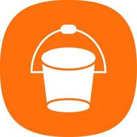 Bucket Glyph Curve Icon Design vector